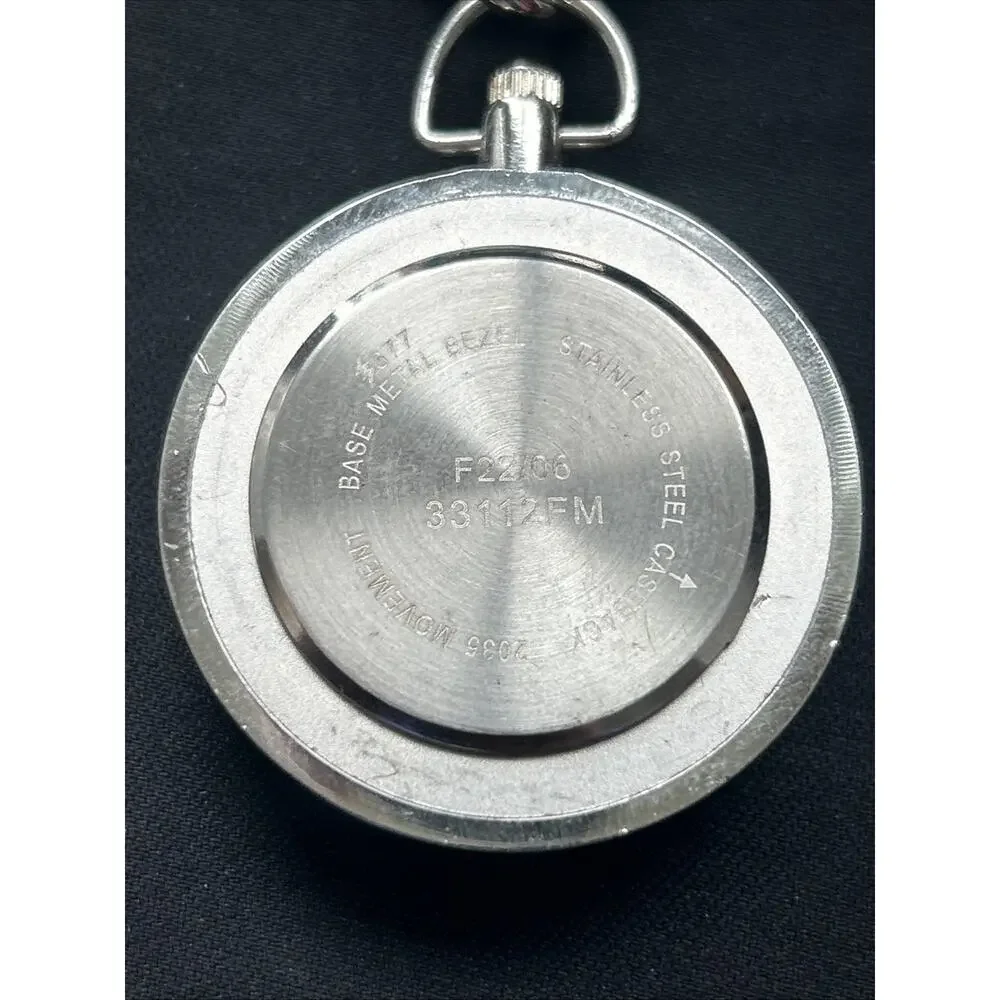 Silver Tone Clip On Quartz Watch